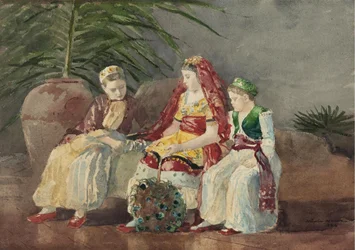 Children Under a Palm Tree